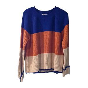 Cozy Casual Sweater Women's Size Large Colorblock Soft Cozy